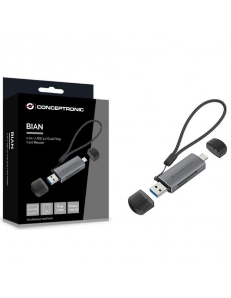 Lector de tarjetas externo conceptronic usb tipo a - usb tipo c Lector de tarjetas externo conceptronic usb tipo a - usb tipo c