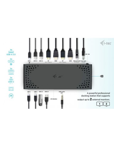 Docking station i - tec cadua4kdockpdl2 dp x2 - hdmi x2 - rj45 - usb - c x3