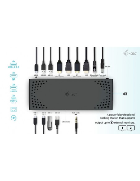 Docking station i - tec cadua4kdockpdl2 dp x2 - hdmi x2 - rj45 - usb - c x3 Docking station i - tec cadua4kdockpdl2 dp x2 - hdmi x2 - rj45 - usb - c x3