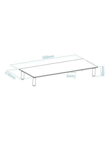 Soporte elevador tooq de vidrio para monitores