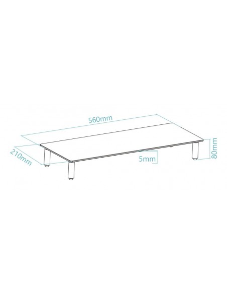 Soporte elevador tooq de vidrio para monitores