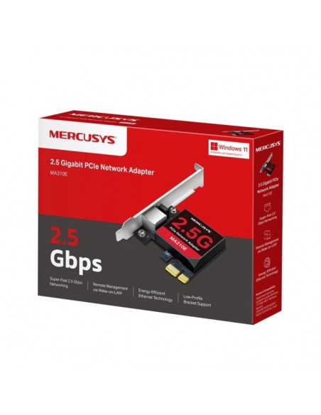 Tarjeta de red mercusys ma310e 1x 2.5gbps rj45 pci express Tarjeta de red mercusys ma310e 1x 2.5gbps rj45 pci express