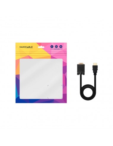 Cable conversor hdmi a vga nanocable 1.8 m - negro