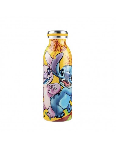 Botella de agua enesco stitch & angel amarilla 500 ml