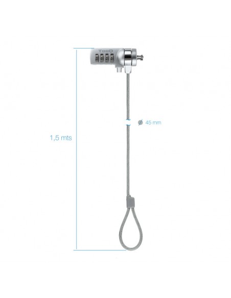 Cable seguridad tooq combinacion 1.5m ranura kensington Cable seguridad tooq combinacion 1.5m ranura kensington