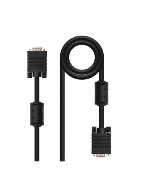Cable nanocable con ferrita svga hdb15 - m - hdb15 - m nanocable 10m - macho a macho Cable nanocable con ferrita svga hdb15 - m - hdb15 - m nanocable 10m - macho a macho