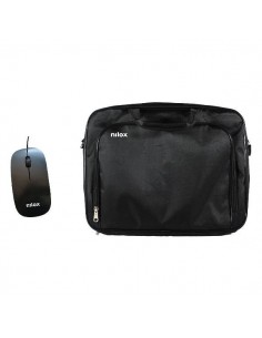 Maletin nilox essential 2 + mouse raton para portatil 15.6 pulgadas negro