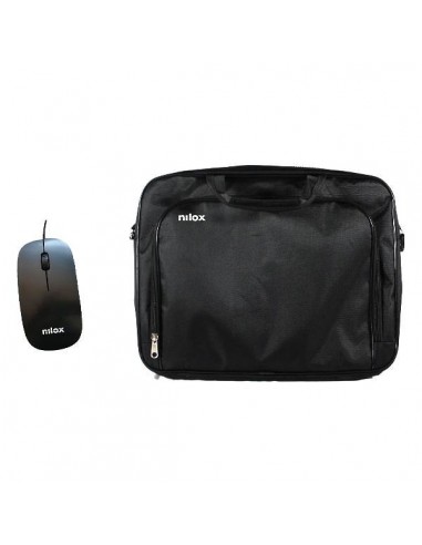 Maletin nilox essential 2 + mouse raton para portatil 15.6 pulgadas negro