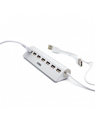 Hub nilox 7 x usb 2.0 aluminio