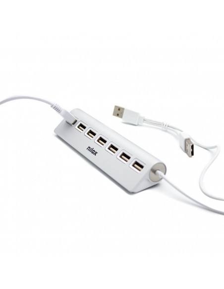 Hub nilox 7 x usb 2.0 aluminio Hub nilox 7 x usb 2.0 aluminio