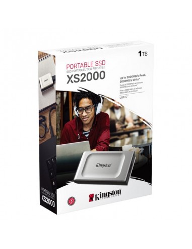 Disco duro externo solido ssd kingston xs2000 portable 1tb usb tipo c