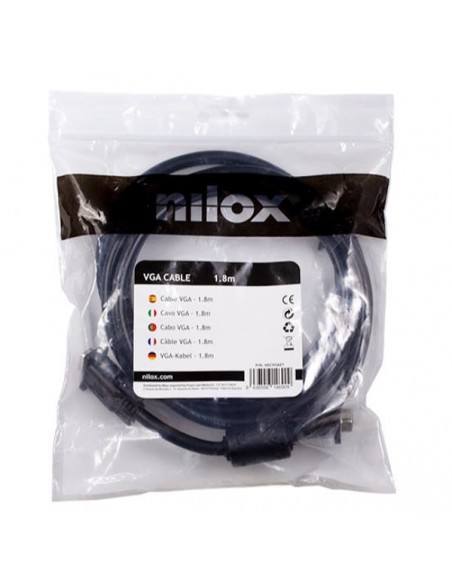 Cable monitor nilox vga 1.8m - macho - macho Cable monitor nilox vga 1.8m - macho - macho