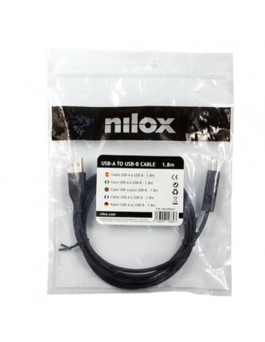Cable usb tipo a a usb tipo b nilox 1.8m - macho - macho - negro