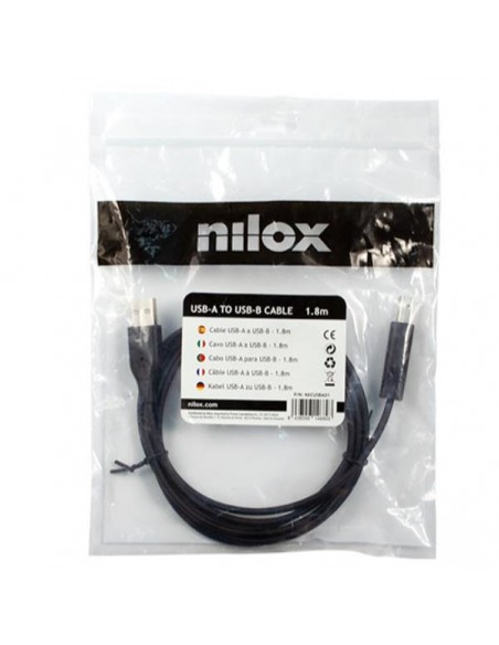 Cable usb tipo a a usb tipo b nilox 1.8m - macho - macho - negro Cable usb tipo a a usb tipo b nilox 1.8m - macho - macho - negro