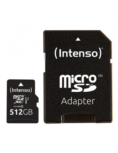 Tarjeta memoria micro sd intenso 512gb premium uhs - i cl10 + adaptador sd