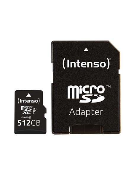 Tarjeta memoria micro sd intenso 512gb premium uhs - i cl10 + adaptador sd