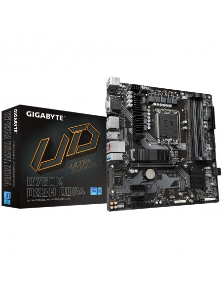 Placa base gigabyte b760m ds3h ddr4 1700 m - atx - 4x ddr4 - 4x sata 6gb - s - 3x usb 3.2 - 2x usb 2.0