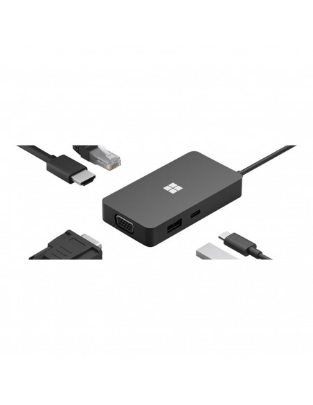 Hub usb tipo c microsoft tavel hdmi - ethernet - vga - usb tipo a - usb tipo c