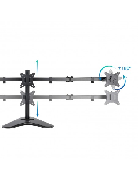 Soporte mesa tooq 3 pantallas gira incli 3 brazos 17 - 27 negro