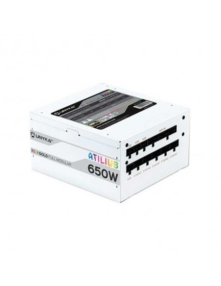 Fuente de alimentacion unykach atilius white gaming atx 650w