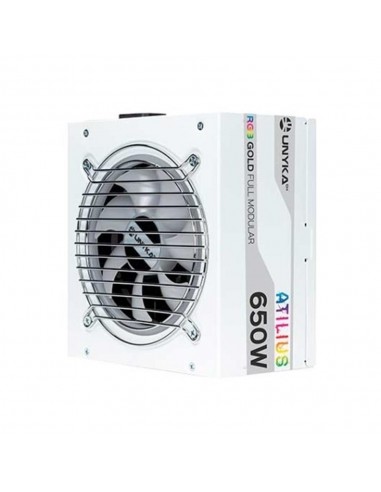 Fuente de alimentacion unykach atilius white gaming atx 650w