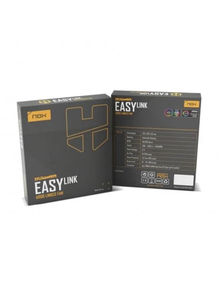 Ventilador caja nox hummer easylink argb 120mm negro