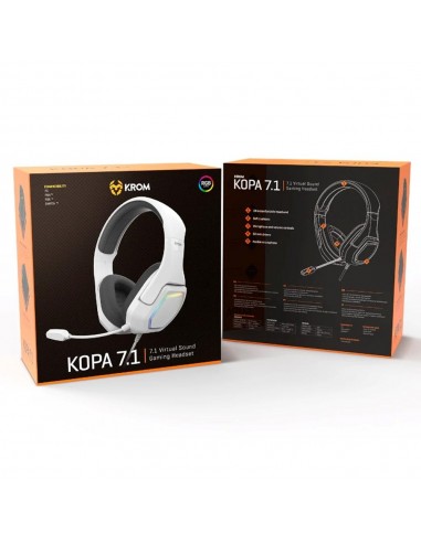 Auriculares gaming krom kopa usb blanco