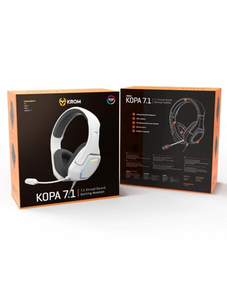Auriculares gaming krom kopa usb blanco Auriculares gaming krom kopa usb blanco