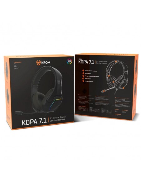 Auriculares gaming krom kopa usb negro