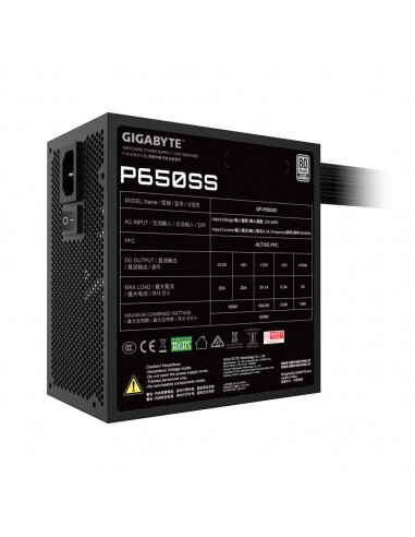 Fuente alimentacion gigabyte gp - p650ss 650w 80+ silver