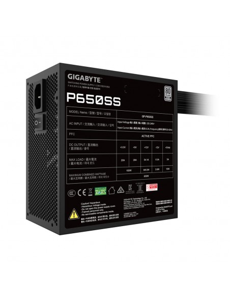 Fuente alimentacion gigabyte gp - p650ss 650w 80+ silver