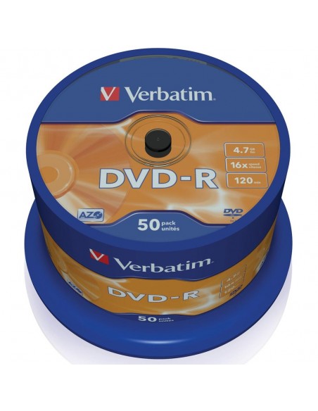 Verbatim dvd - r 4.7gb 16x tarrina 50 unidades advanced azo
