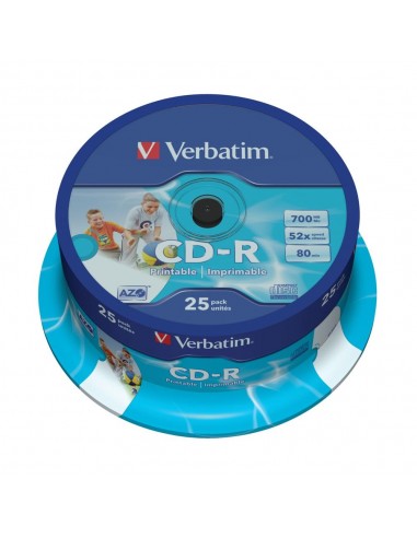Verbatim cd - r 700mb 52x tarrina 25 unidades printable