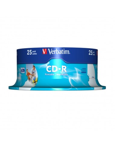 Verbatim cd - r 700mb 52x tarrina 25 unidades printable