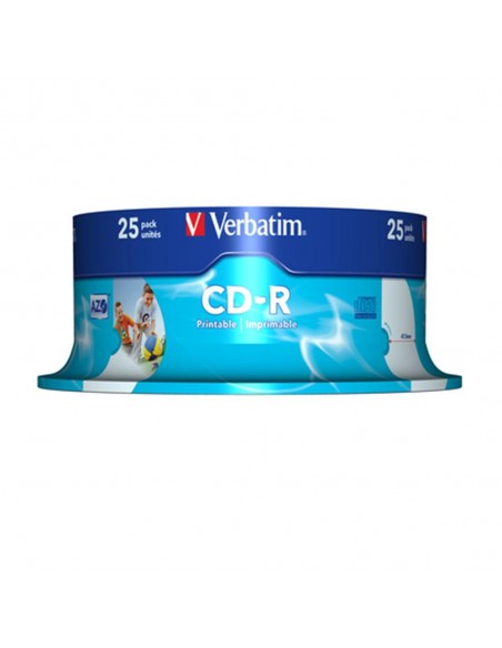 Verbatim cd - r 700mb 52x tarrina 25 unidades printable Verbatim cd - r 700mb 52x tarrina 25 unidades printable