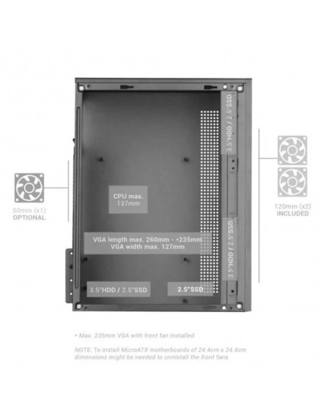 Caja ordenador mars gaming mccore matx frgb cristal templado negro
