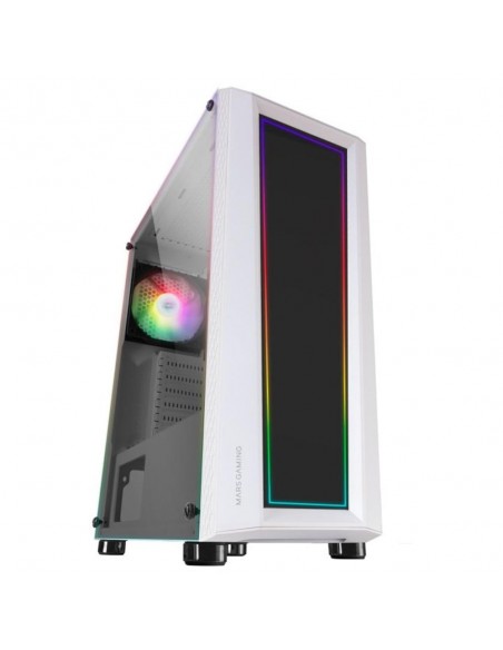 Caja ordenador mars gaming mc - art atx argb cristal templado blanco