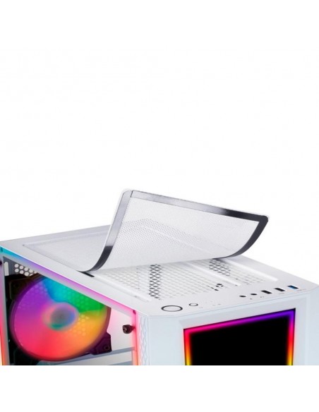 Caja ordenador mars gaming mc - art atx argb cristal templado blanco
