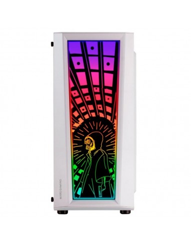 Caja ordenador mars gaming mc - art atx argb cristal templado blanco