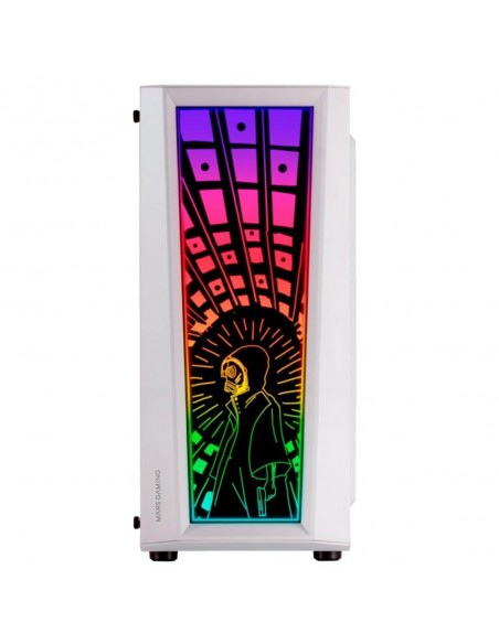 Caja ordenador mars gaming mc - art atx argb cristal templado blanco