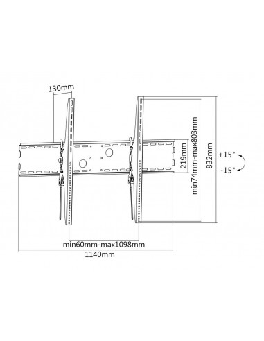 Soporte pared equip vesa hasta 100 pulgadas 1000x800mm max 100kg