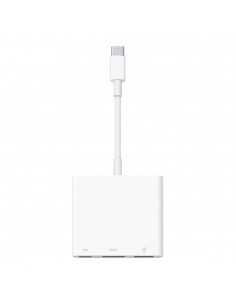 Adaptador usb tipo c a hdmi - usb tipo a - usb tipo c apple macho - hembra - blanco