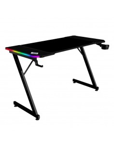 Mesa mars gaming ergo rgb 120x60cm negra + alfombrilla