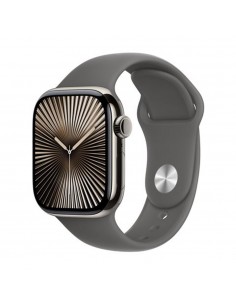 Smartwatch apple watch series 10 gps + cell 42mm natural titanium stone grey sport band s - m