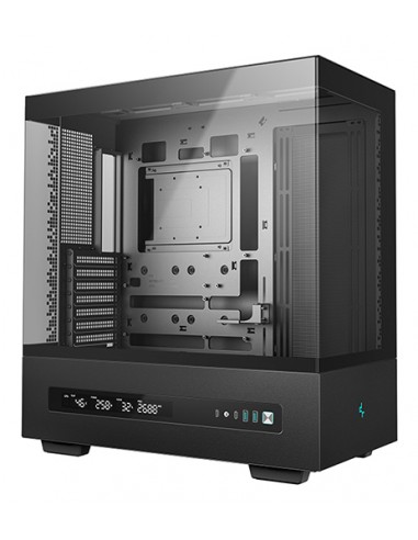 Caja ordenador gaming deepcool atx ch690 cristal templado negra