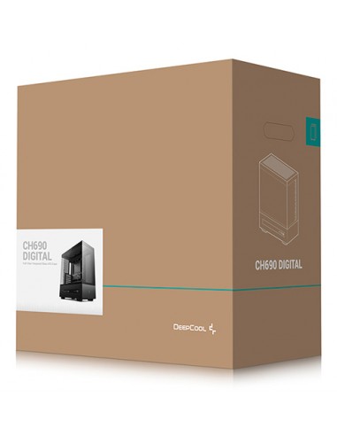 Caja ordenador gaming deepcool atx ch690 cristal templado negra