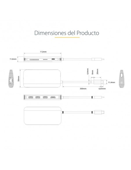 Docking station startech ubs tipo c 8 en 1 Docking station startech ubs tipo c 8 en 1