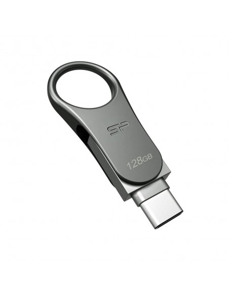 Memoria usb 3.2 - usb tipo c silicon power c80 128gb dual metalico