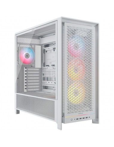 Caja ordenador gaming corsair frame 5000d rs atx argb cristal templado blanco