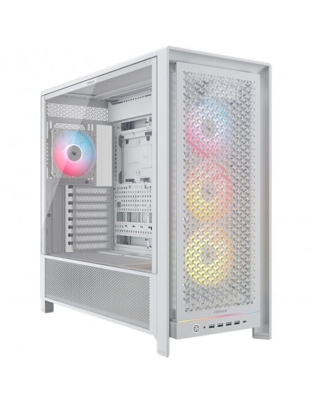 Caja ordenador gaming corsair frame 5000d rs atx argb cristal templado blanco